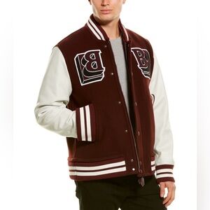 Burberry Leather-Trim Wool-Blend Bomber Jacket